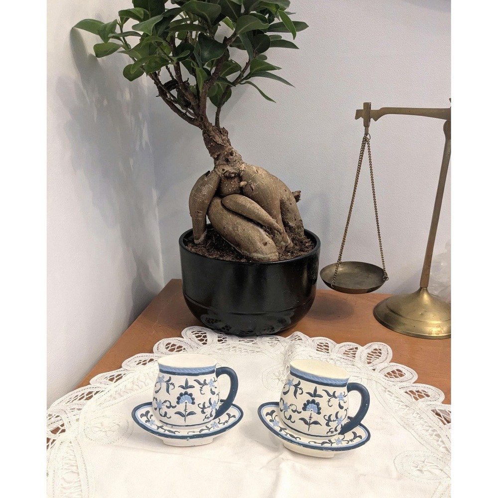 Vintage Teacup Napkin Ring, Blue and White Teacup Napkin Holder, Delft Style